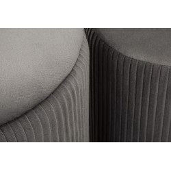 Banc Coffre Shopy Gris avec Tabourets – Ensemble Polyvalent (3 Pièces) 80 x 37 x 42 - 29 x 35 cm