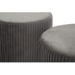 Banc Coffre Shopy Gris avec Tabourets – Ensemble Polyvalent (3 Pièces) 80 x 37 x 42 - 29 x 35 cm