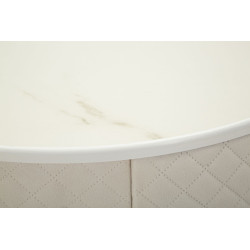 Coiffeuse Vellit Crème avec Pouf – Duo Glamour Ø52 x 70 - Ø36 x 39 cm