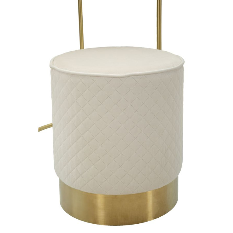 Coiffeuse Vellit Crème avec Pouf – Duo Glamour Ø52 x 70 - Ø36 x 39 cm