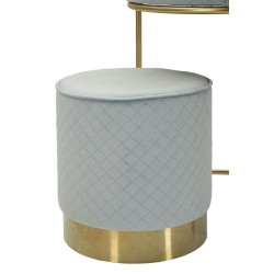 Coiffeuse Vellit Bleu Ciel avec Pouf – Fraîcheur Céleste Ø52 x 70 - Ø36 x 39 cm