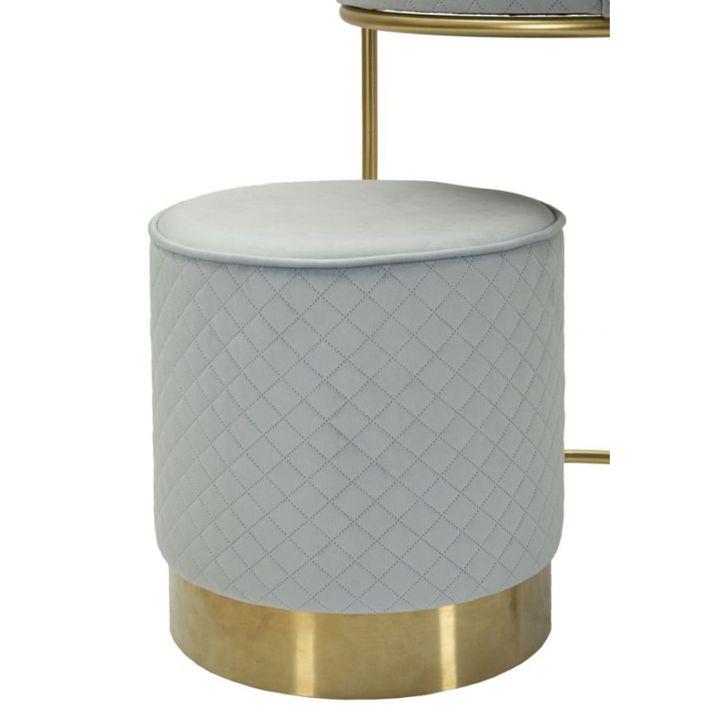 Coiffeuse Vellit Bleu Ciel avec Pouf – Fraîcheur Céleste Ø52 x 70 - Ø36 x 39 cm