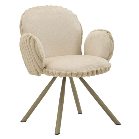 Chaises Stockholm B Crème – Confort Élégant (Lot de 2) 64 x 68 x 83 cm (Assise 45 cm)