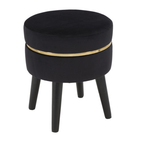 Pouf Paris Noir Ébène – Élégance Métropolitaine Ø35 x 40,5 cm