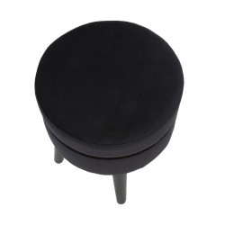 Pouf Paris Noir Ébène – Élégance Métropolitaine Ø35 x 40,5 cm