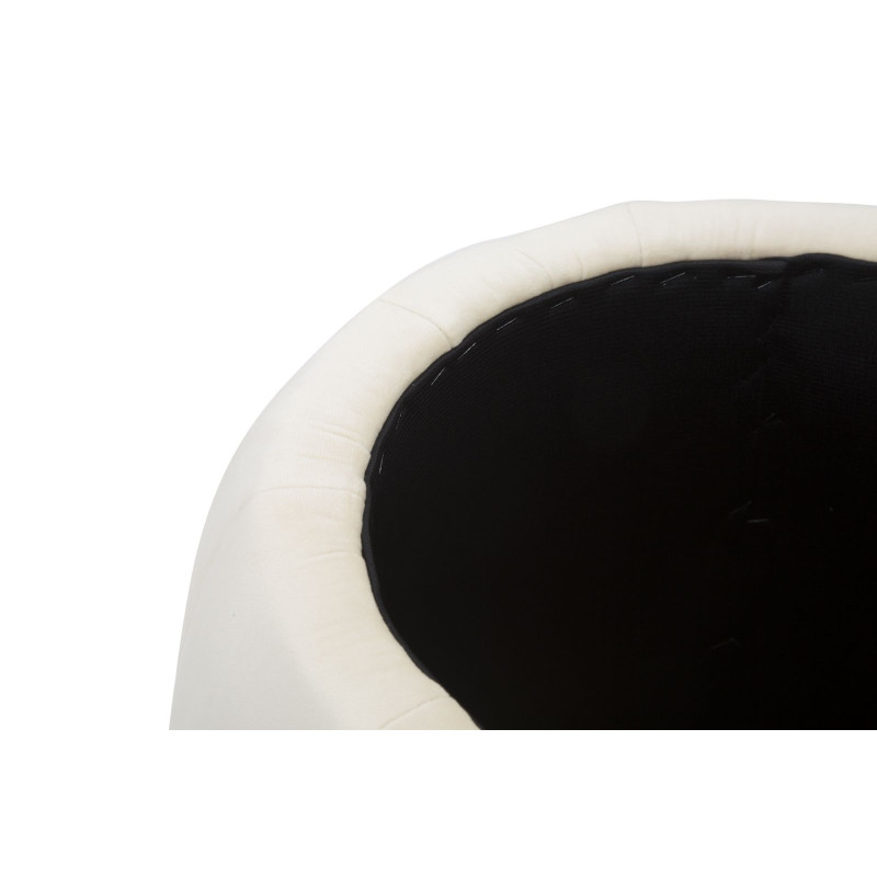 Pouf Coffre Paris Crème & Or – Raffinement Haussmannien Ø43 x 43 cm