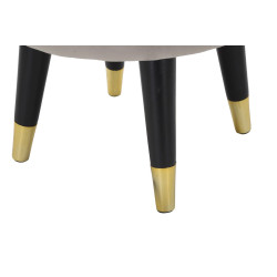 Pouf Paris Gris & Or – Charme Subtil du Marais Ø35 x 40,5 cm