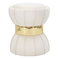 Pouf Fleur Crème – Pétale de Luxe Ø40 x 44 cm