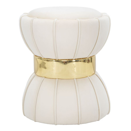 Pouf Fleur Crème – Pétale de Luxe Ø40 x 44 cm