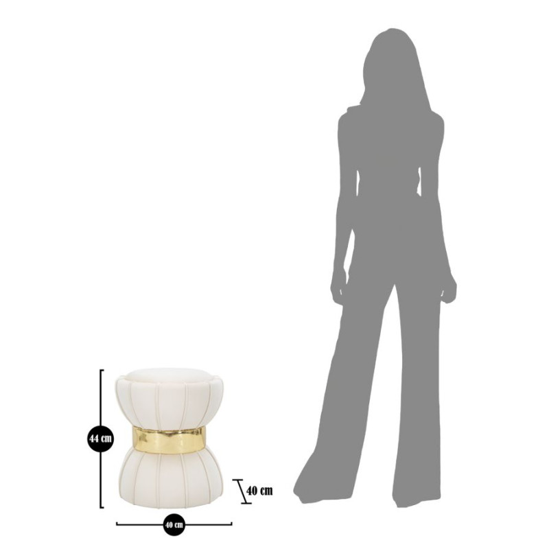 Pouf Fleur Crème – Pétale de Luxe Ø40 x 44 cm