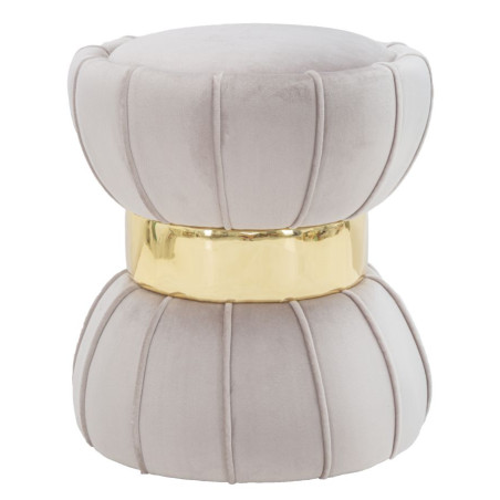 Pouf Fleur Gris – Jardin Urbain Ø40 x 44 cm