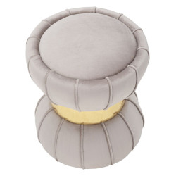 Pouf Fleur Gris – Jardin Urbain Ø40 x 44 cm