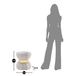 Pouf Fleur Gris – Jardin Urbain Ø40 x 44 cm