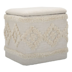 Pouf Coffre Damasco Carré – Secret de Velours 40 x 40 x 40 cm