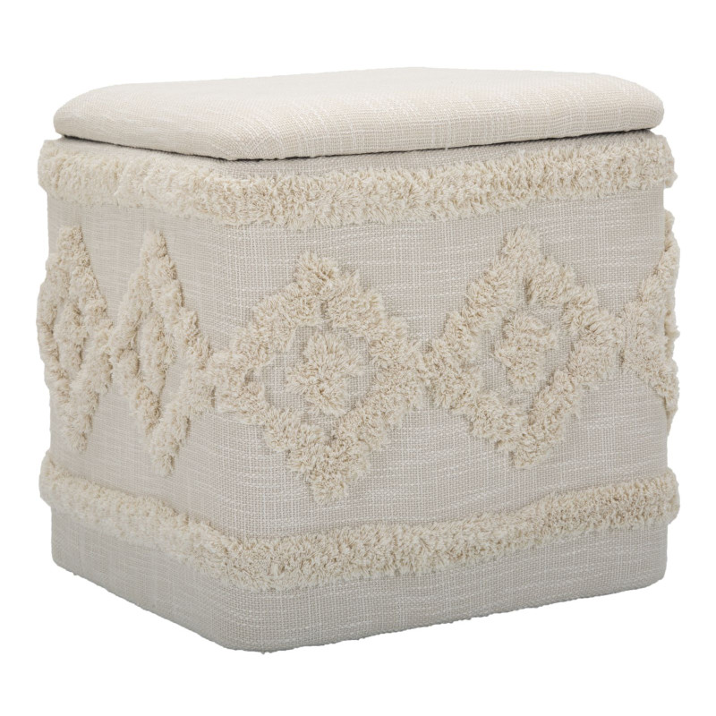 Pouf Coffre Damasco Carré – Secret de Velours 40 x 40 x 40 cm