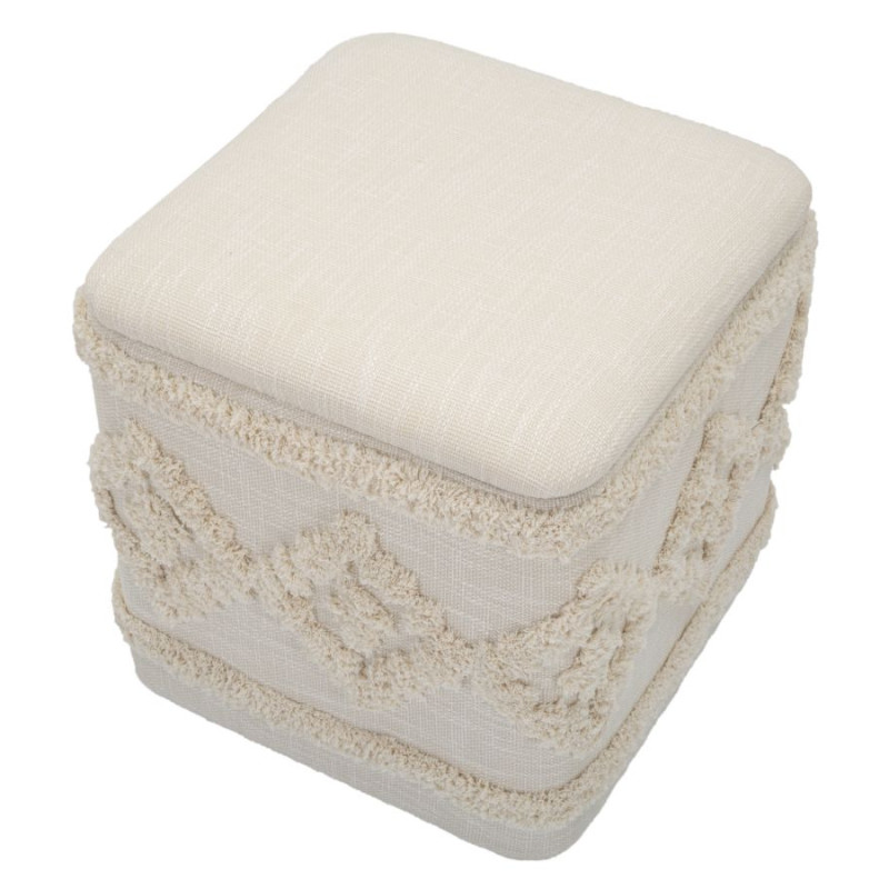 Pouf Coffre Damasco Carré – Secret de Velours 40 x 40 x 40 cm