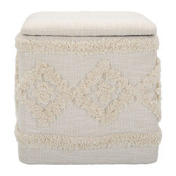 Pouf Coffre Damasco Carré – Secret de Velours 40 x 40 x 40 cm