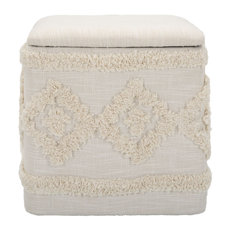 Pouf Coffre Damasco Carré – Secret de Velours 40 x 40 x 40 cm