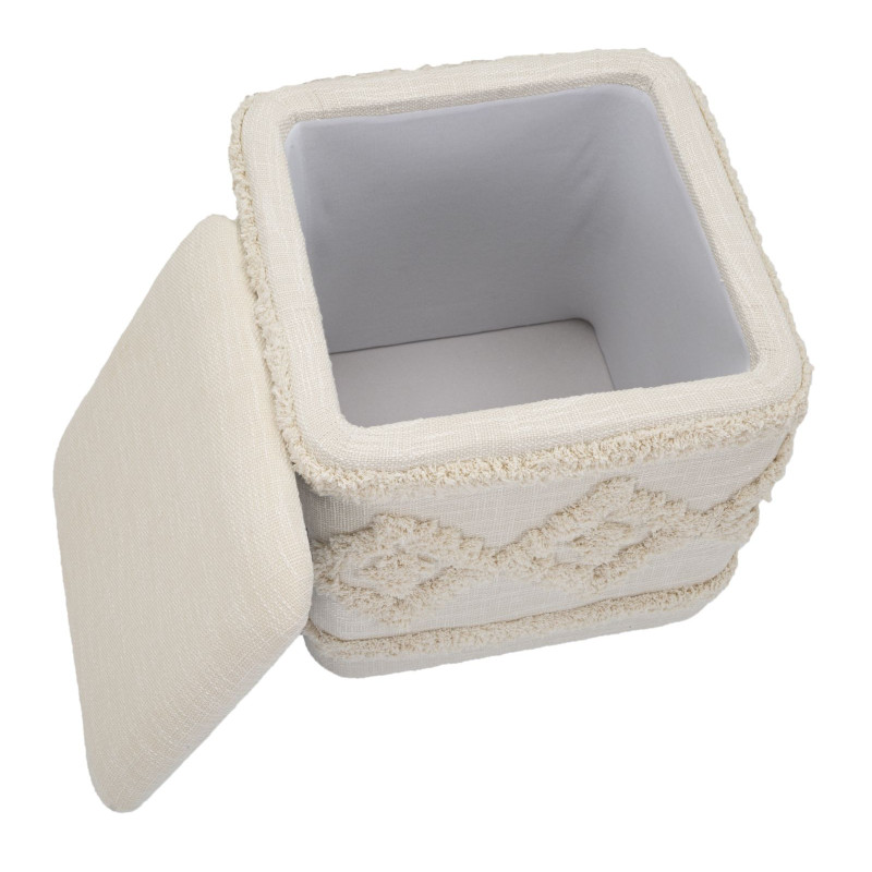 Pouf Coffre Damasco Carré – Secret de Velours 40 x 40 x 40 cm
