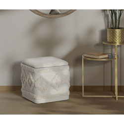 Pouf Coffre Damasco Carré – Secret de Velours 40 x 40 x 40 cm