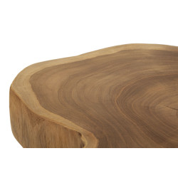 Pouf Budut en Teck – Âme Sauvage Ø38 x 45 cm