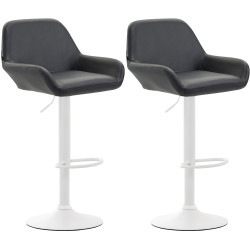 Lot de 2 tabourets de bar Braga simili cuir noir