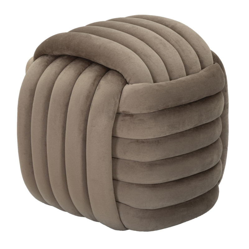 Pouf Softy Gris – Brume Veloutée 45 x 45 x 45 cm