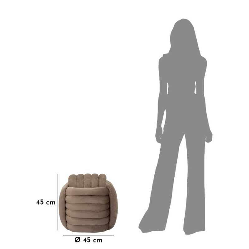 Pouf Softy Gris – Brume Veloutée 45 x 45 x 45 cm