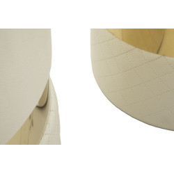 Pouf Coffre Sheffild Crème – Duo Douceur Intemporelle Ø37x42 - Ø28x35 cm