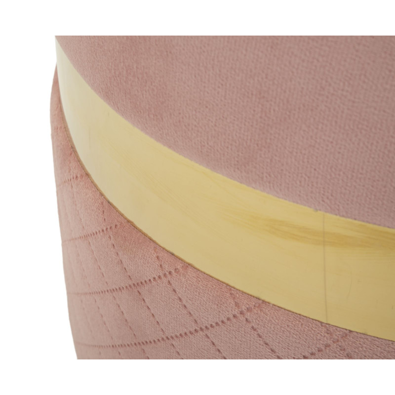 Pouf Coffre Sheffild Rose – Charme Romantique en Duo Ø37x42 - Ø28x35 cm