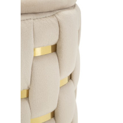 Pouf Coffre Shanty Crème – Élégance Discrète Ø37x42 - Ø28x35 cm