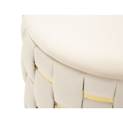 Pouf Coffre Shanty Crème – Élégance Discrète Ø37x42 - Ø28x35 cm