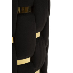 Pouf Coffre Shanty Noir – Modernité Absolue Ø37x42 - Ø28x35 cm