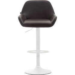 Lot de 2 tabourets de bar Braga simili cuir brun