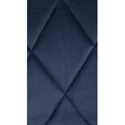 Sgabello da bar cromato in velluto blu Lazio