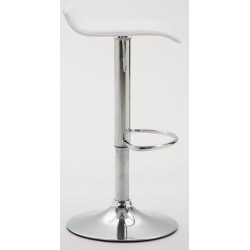 Lot de 2 tabourets de bar Dyn V2 simili cuir chromé blanc