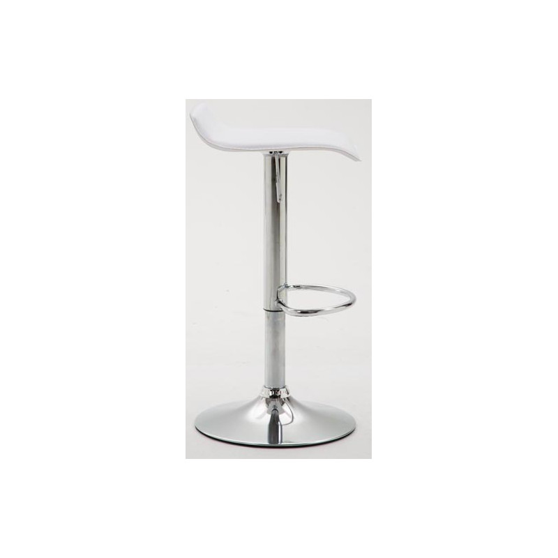 Lot de 2 tabourets de bar Dyn V2 simili cuir chromé blanc