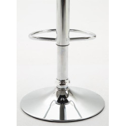 Lot de 2 tabourets de bar Dyn V2 simili cuir chromé blanc