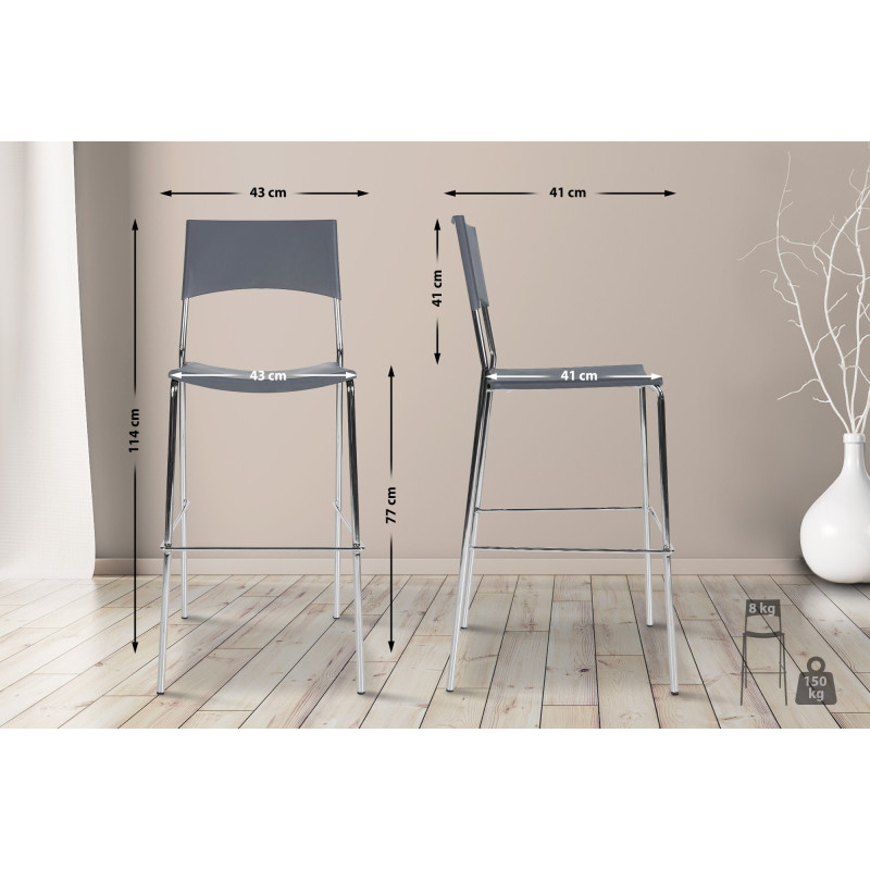 Tabouret de bar Gênes gris