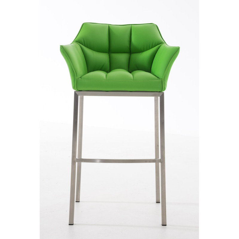 Tabouret de bar Damaso E avec piètement à 4 pieds vert