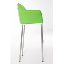 Tabouret de bar Damaso E avec piètement à 4 pieds vert