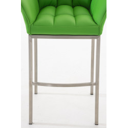 Tabouret de bar Damaso E avec piètement à 4 pieds vert