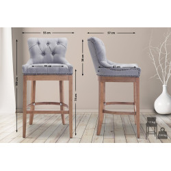 Sgabello Lakewood Stoffa antico-chiaro grigio chiaro