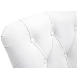 Sgabello Lakewood vera pelle antico-scuro bianco