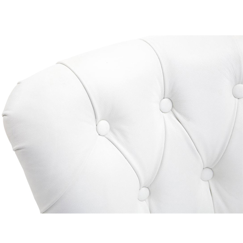 Sgabello Lakewood vera pelle antico-chiaro bianco