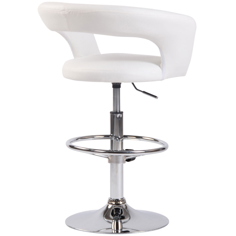 Lot de 2 tabourets de bar Jaen en simili cuir blanc