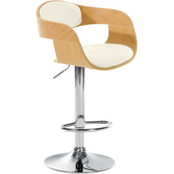 Sgabello Kingston in Similpelle Natura/bianco