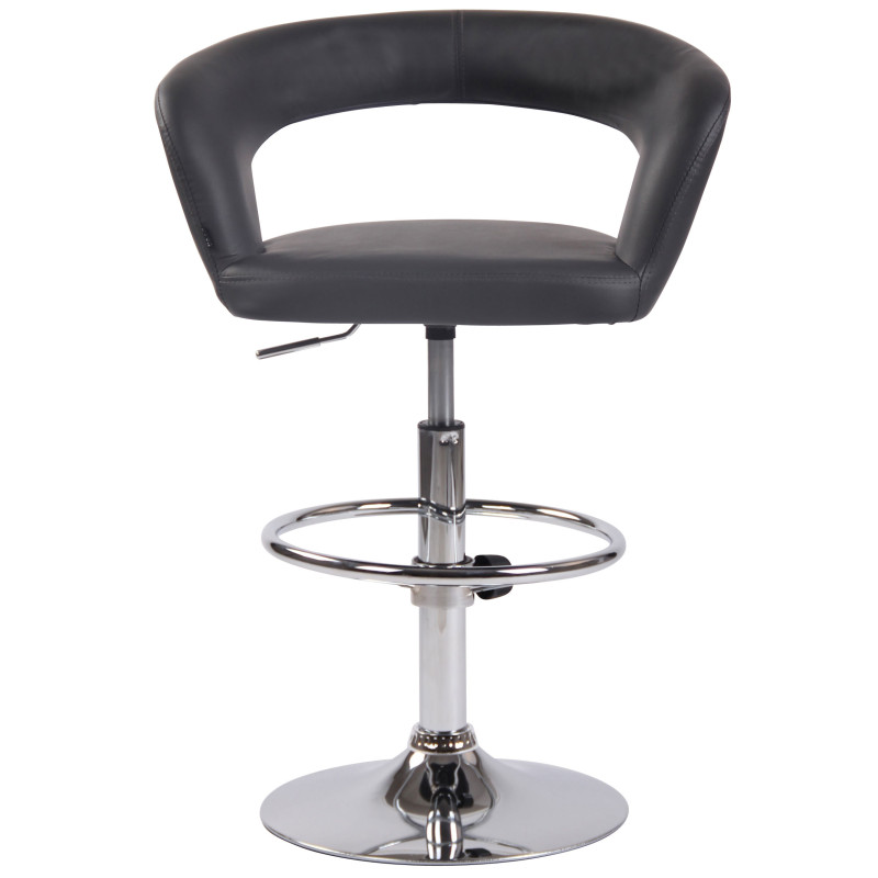 Lot de 2 tabourets de bar Jaen en simili cuir gris