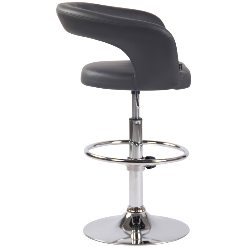Lot de 2 tabourets de bar Jaen en simili cuir gris