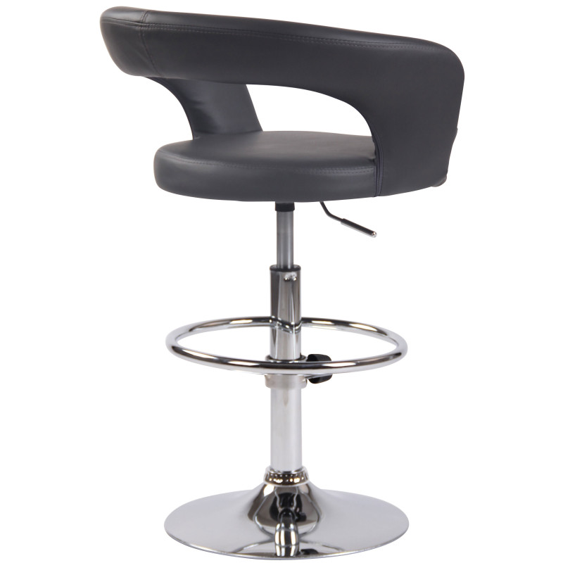 Lot de 2 tabourets de bar Jaen en simili cuir gris